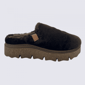 Chaussons Josef Seibel, mules femme en textile doux brun