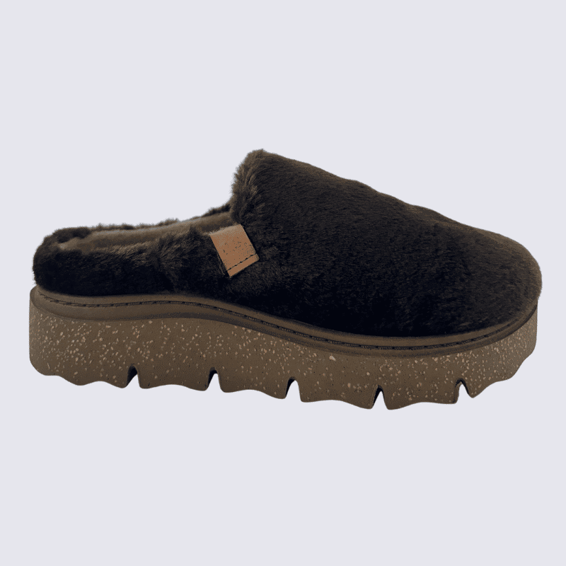 Chaussons Josef Seibel, mules femme en textile doux brun