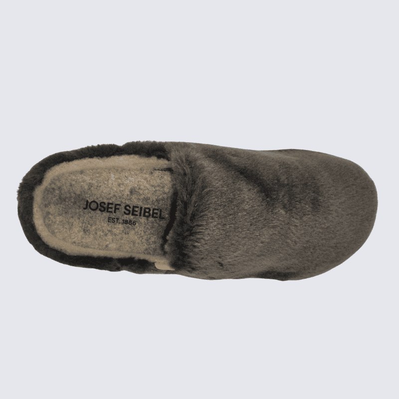 Chaussons Josef Seibel, mules femme en textile doux brun