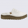 Chaussons Josef Seibel, mules femme en textile doux bouclette blanc