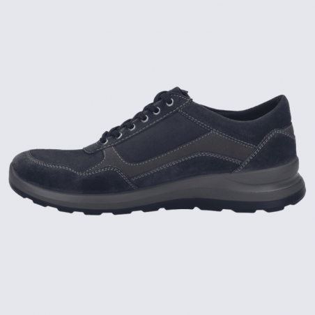 Basket Josef Seibel, Basket confort pour femme en cuir bleu