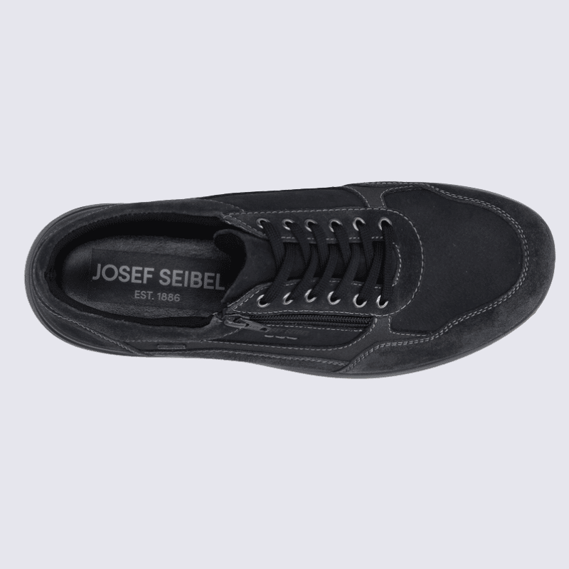 Basket Josef Seibel, Basket confort pour femme en cuir bleu