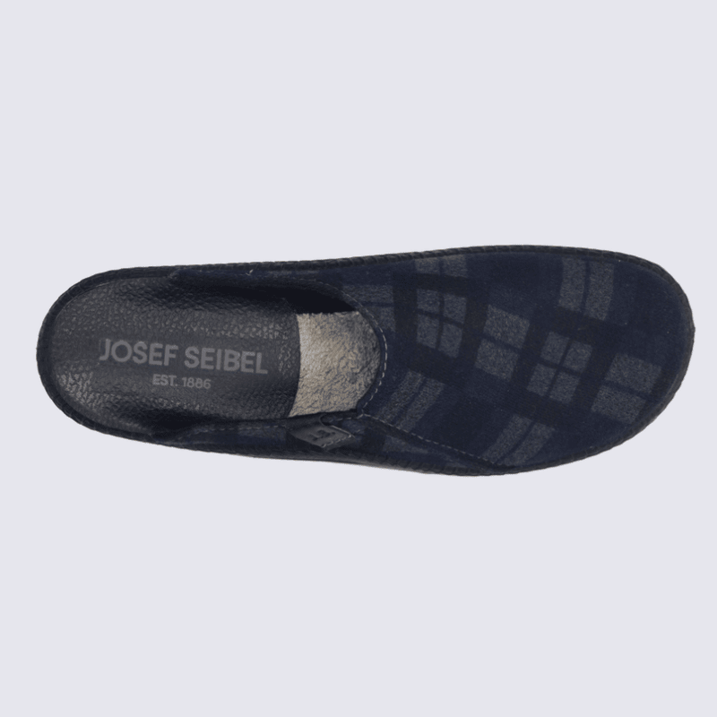 Chaussons Josef Seibel, Chaussons pour homme en textile bleu océan