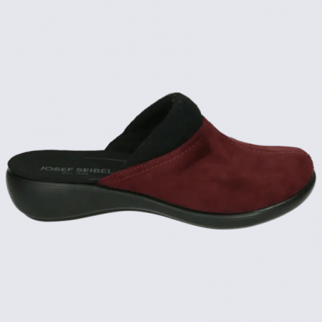 Mules Josef Seibel, Korsika 06 mules pour femme en textile lisse bordeaux