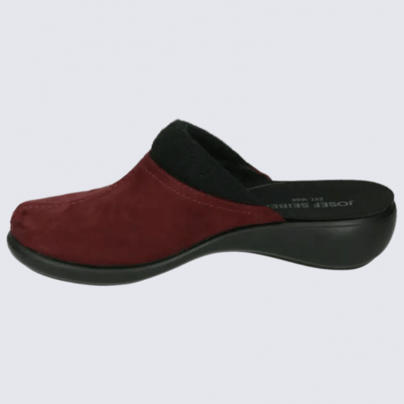 Mules Josef Seibel, Korsika 06 mules pour femme en textile lisse bordeaux