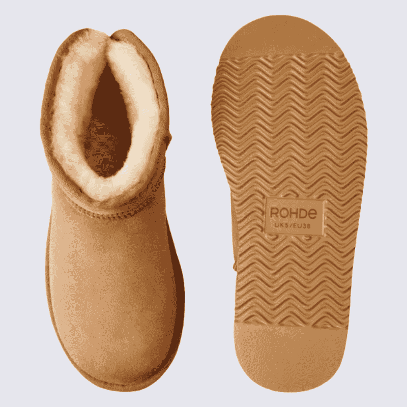 Pantoufles Rohde, Pantoufles confort intérieur pour femme en cuir