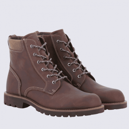 Bottines Ecco, bottines confortables pour homme en cuir camel