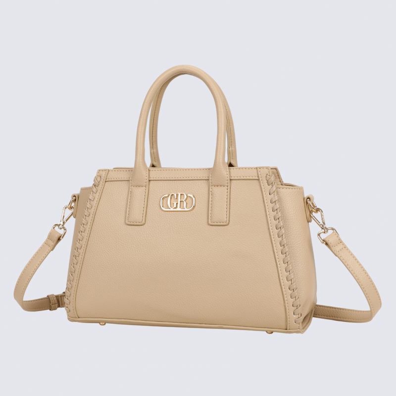 Sac porté main Georges Rech, sac porté main tendance femme taupe