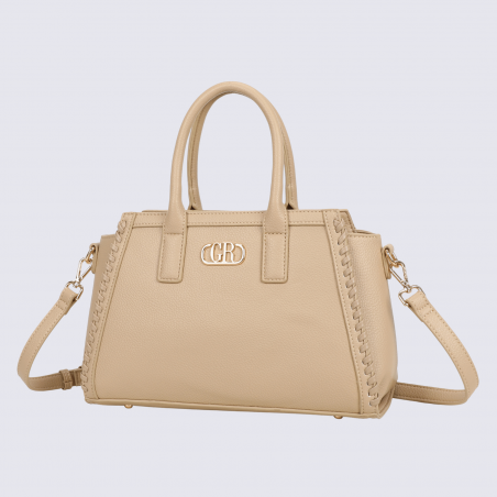 Sac porté main Georges Rech, sac porté main tendance femme taupe