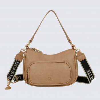 Sac à main porté croisé Lulu Castagnette, sac à main porté croisé Zahyna cappuccino