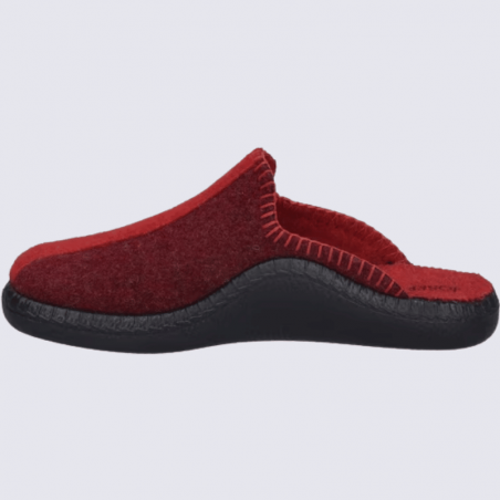 Mules Josef Seibel, mules confort femme en laine bordeaux