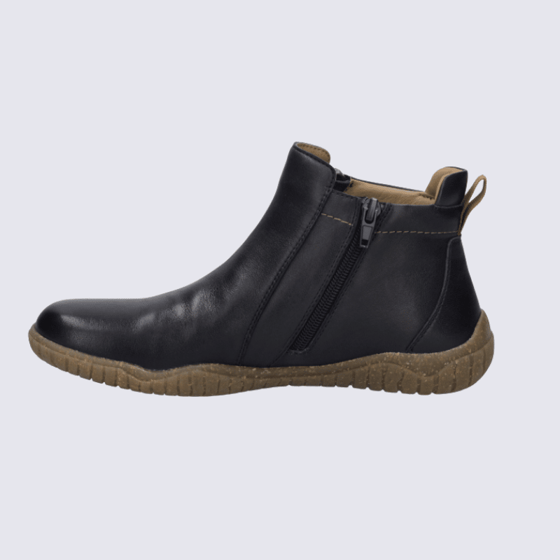 Bottines Josef Seibel, bottines zippées confortables pour femme en cuir océan
