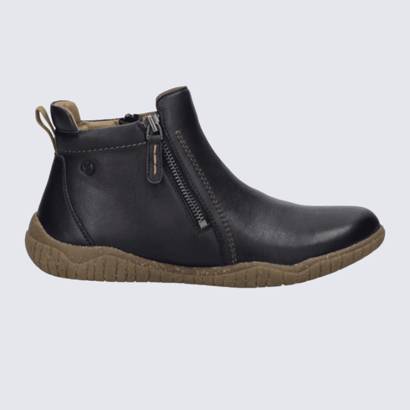 Bottines Josef Seibel, bottines zippées confortables pour femme en cuir océan