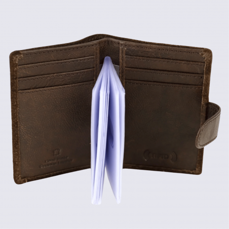 Porte-cartes Bear Design, porte-cartes en cuir brun