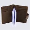Porte-cartes Bear Design, porte-cartes en cuir brun