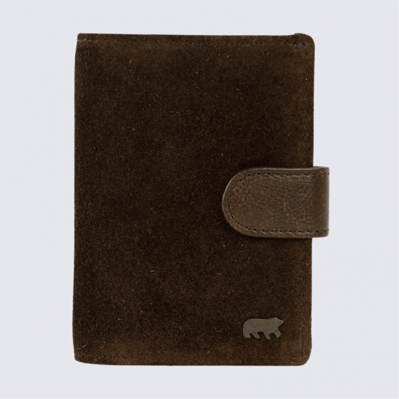 Porte-cartes Bear Design, porte-cartes en cuir brun