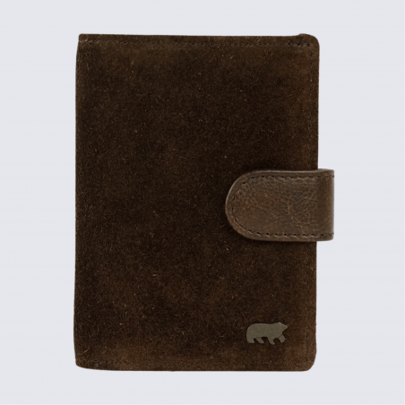 Porte-cartes Bear Design, porte-cartes en cuir brun