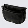 Sac à bandoulière Bear Design, sac à bandoulière à rabat femme en cuir noir