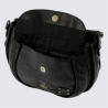 Sac à bandoulière Bear Design, sac à bandoulière à rabat femme en cuir noir