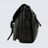 Sac à bandoulière Bear Design, sac à bandoulière à rabat femme en cuir noir