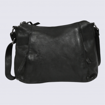Sac à bandoulière Bear Design, sac à bandoulière Stella femme en cuir noir
