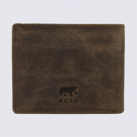 Portefeuille Bear Design, portefeuille Lucas homme en cuir brun