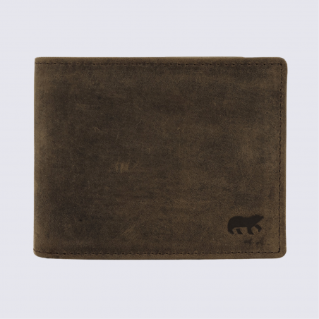 Portefeuille Bear Design, portefeuille Lucas homme en cuir brun