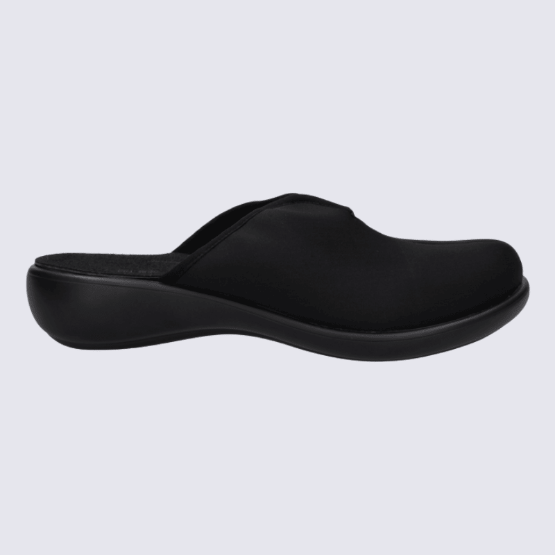 Mules Josef Seibel, Korsika 07 mules pour femme en textile lisse noir