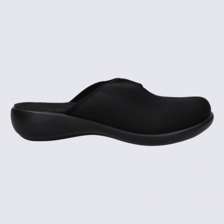 Mules Josef Seibel, Korsika 07 mules pour femme en textile lisse noir