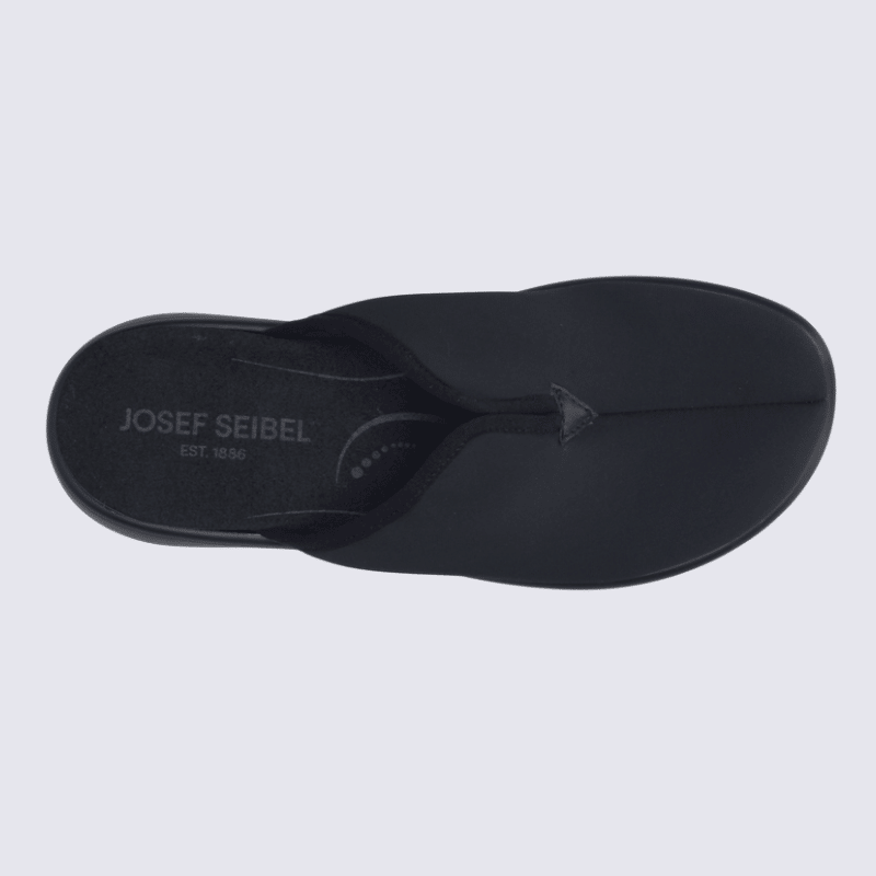 Mules Josef Seibel, Korsika 07 mules pour femme en textile lisse noir