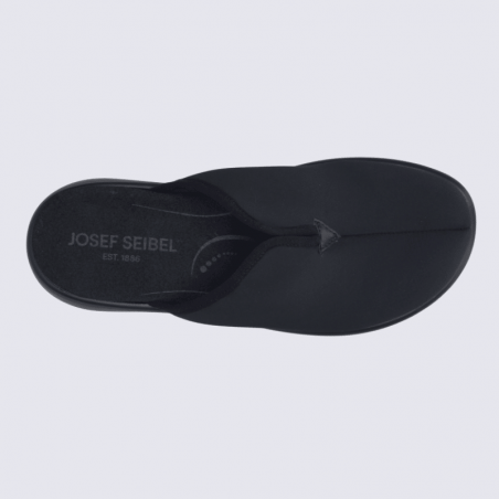 Mules Josef Seibel, Korsika 07 mules pour femme en textile lisse noir