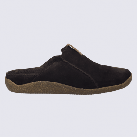 Mules Josef Seibel, mules élégantes et confortable homme en cuir marron