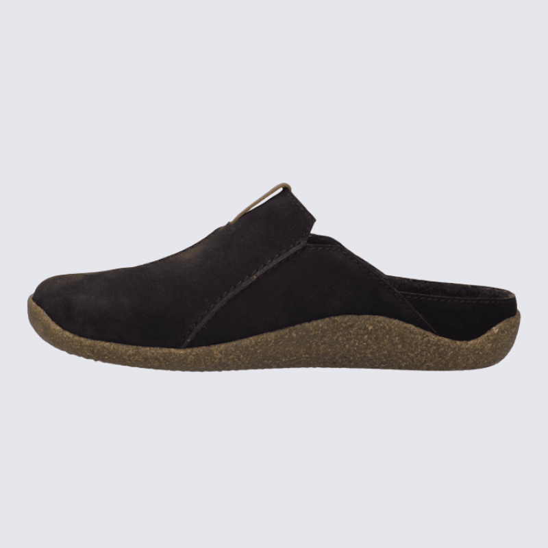 Mules Josef Seibel, mules élégantes et confortable homme en cuir marron