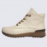 Bottines Ara, bottines pour femme en cuir et textile crème