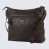 Sac à bandoulière Bear Sophia, sac à bandoulière femme en cuir chocolat