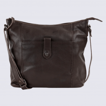 Sac à bandoulière Bear Sophia, sac à bandoulière femme en cuir chocolat