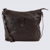 Sac à bandoulière Bear Sophia, sac à bandoulière femme en cuir chocolat