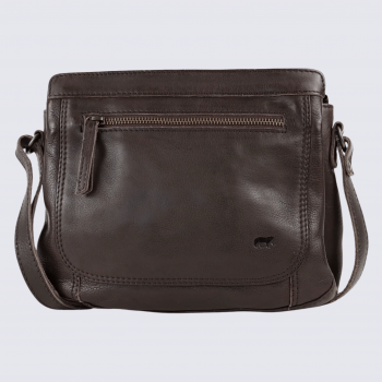 Sac à bandoulière Bear, sac à bandoulière Miley pour femme en cuir chocolat