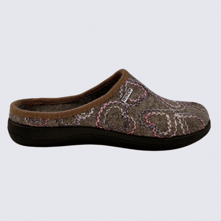 Mules Rohde, Mules confort cocooning femme en feutre lin
