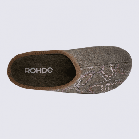 Mules Rohde, Mules confort cocooning femme en feutre lin