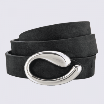 Ceinture Bernd Götz, ceinture tendance femme en cuir noir