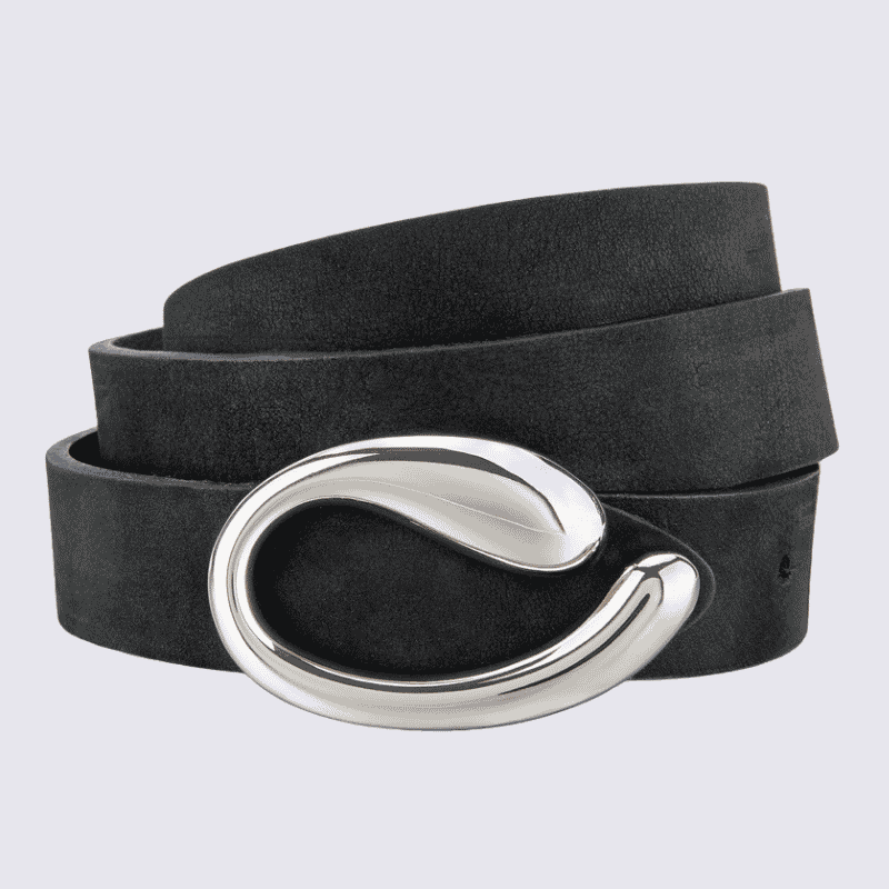 Ceinture Bernd Götz, ceinture tendance femme en cuir noir