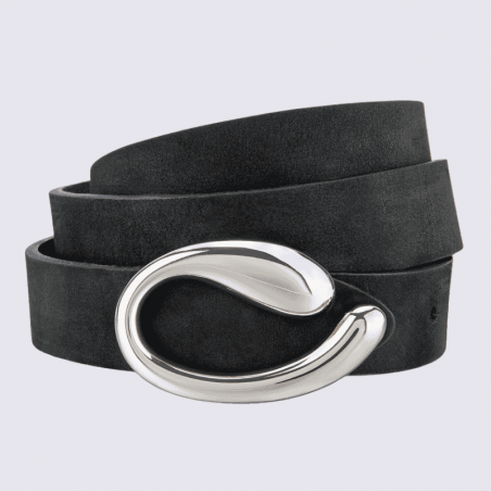 Ceinture Bernd Götz, ceinture tendance femme en cuir noir