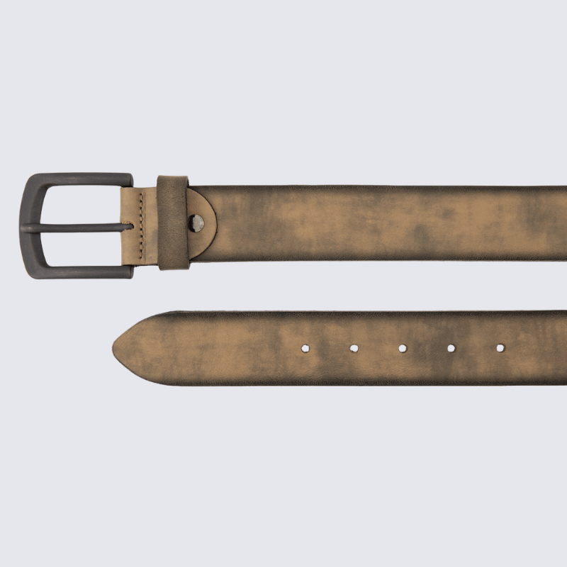 Ceinture Bernd Götz, ceinture homme en cuir brun antique