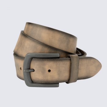 Ceinture Bernd Götz, ceinture homme en cuir brun antique