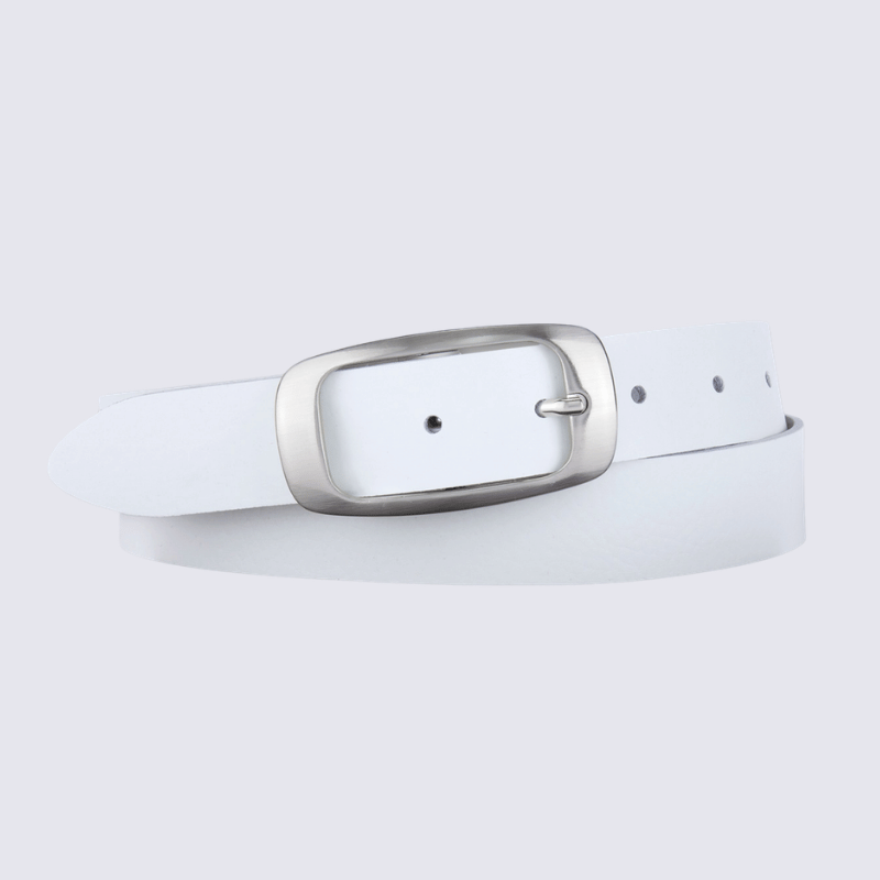 Ceinture Bernd Götz, ceinture classique en cuir argent