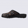 Mule Josef Seibel, mule chaude et chic motif rayé femme en textile noir