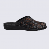 Mule Josef Seibel, mule chaude et chic motif rayé femme en textile noir