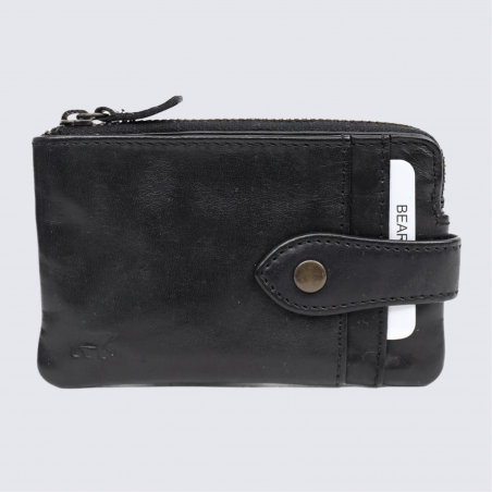 Portefeuille Bear Design, portefeuille Jael unisexe en cuir noir