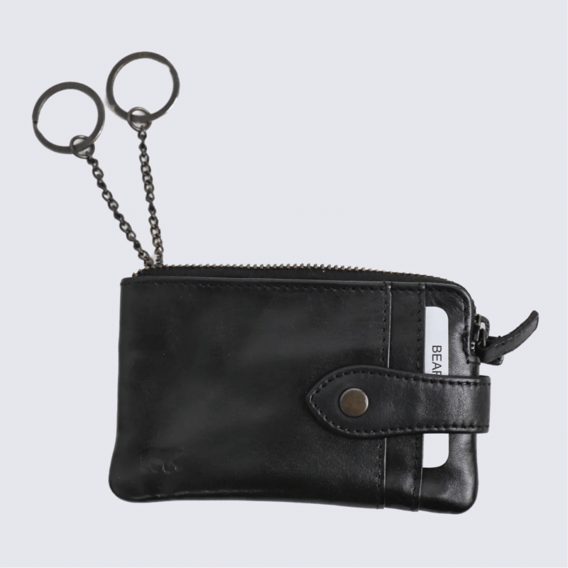 Portefeuille Bear Design, portefeuille Jael unisexe en cuir noir